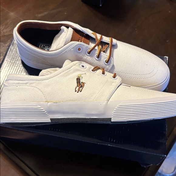 Polo by Ralph Lauren Men's Cream and Brown Sneakers size 8 - Picture 6 of 6